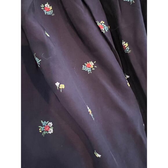 Vintage 90s ESPRIT Blue Floral rayon midi skirt - Picture 6 of 7